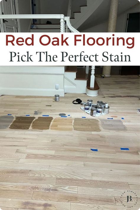 Transforming your red oak floors with a new stain color is a great way to modernize and update your home.10 stain colors on raw red oak Bona Nordic Seal, Red Oak Hardwood Floors Stains, Oak Hardwood Floors Colors, Red Oak Wood Floors, Hardwood Floor Stain Colors, Oak Floor Stains, Staining Wood Floors, Wood Floor Stain Colors, Weathered Oak Stain