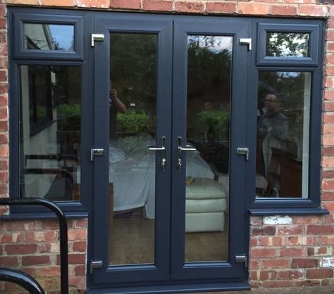 Black Upvc French Doors, Outdoor French Doors Black, Window Combinations, Anthracite French Doors, Black French Doors Exterior Patio Steel, External French Doors Wroght Iron, Heritage Aluminium French Doors, Room Paint Designs, Upvc French Doors