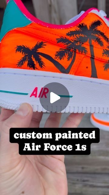 77 likes, 18 comments - amberkarnesofficial op January 3, 2024: "Custom sneakers for my nephew Luke 🌴🧡 he requested orange, palm trees, and a little bit of ..." Leather Painting, My Nephew, January 3, Custom Sneakers, Custom Shoes, Custom Paint, Sneaker Head, Baltimore, Palm Trees