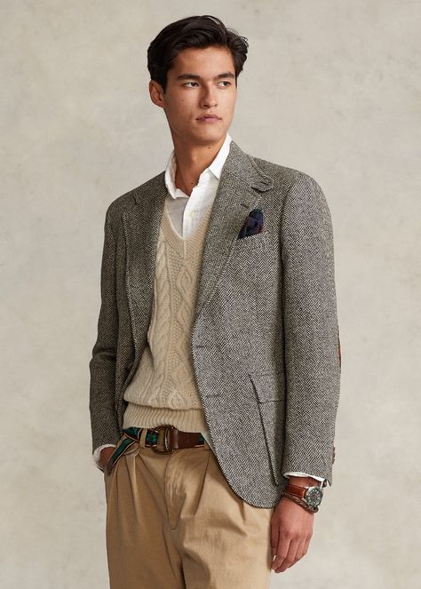 Sports Jacket Outfit, Sport Coat Outfit, Jacket Drawing, Tweed Sport Coat, Herringbone Jacket, Ralph Lauren Blazer, Herringbone Blazer, Mens Sport Coat, Mens Workwear