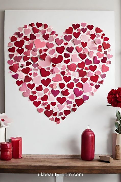 Valentine’s Day decorations offer a great way to infuse your home with a little love and create a warm and romantic ambiance. Whether you’re into DIY projects, heart-shaped wreaths, string lights, or Valentine’s pillows, there are numerous options to consider. This post lists 13 ideas for Valentine’s Day Decorations. Home, party, DIY, bedroom, classroom, easy, St, ideas, farmhouse, boho, work, office. #ValentinesDay Diy Christmas Decorations Wall Decor, Wall Of Hearts Decorating Ideas, Heart Birthday Decorations, Birthday Heart Decoration, Valentines Day Party Decorations Diy, Valentines Desk Decorations Offices, Valentines Decor For Classroom, Valentine’s Day Office Ideas, Valentine Office Decorations