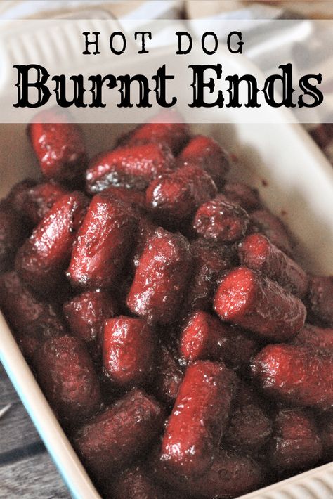 Backyard Bbq Recipes, Hot Dog Burnt Ends, Hot Dogs Recipes, Bbq Recipe, Smoker Cooking, Burnt Ends, Pellet Grill Recipes, Traeger Recipes, Smoked Meat Recipes