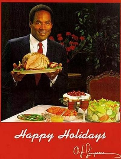 Happy holidays from OJ Simpson!  No idea why, but I find this hilarious. Vintage Christmas Photos, Oj Simpson, Creepy Christmas, Vintage Thanksgiving, Stylish Winter Outfits, Christmas Ad, Funny Xmas, Nfl Draft, Vintage Humor