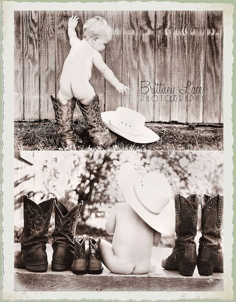 Living in Wyoming my whole life, I do tire of the cowboy images and western way of life...but these picts are pretty cute (if not a little washed out). Cowboy Images, 1st Birthday Pictures, Cowboy Baby, Baby Boy Pictures, Country Boots, Foto Baby, Baby Cowboy, Boy Pictures, Boy Photography