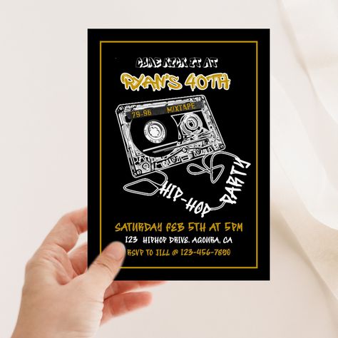 Editable, Invitation for Men, Hip Hop party, Any Age, Man Birthday invite, Adult Birthday Invitation, Printable, RETRO, 80s, 90s, graffiti by SimpleInkDiyCo on Etsy Hip Hop Invitations, 80s Hip Hop Party, 90s Graffiti, 90s Hip Hop Party, Hip Hop Birthday Party, Link Balloons, Hip Hop Birthday, Etsy Invitations, Hip Hop Party