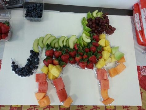 EASY PEASY ICE COLD FRUIT SALAD FOR YOUR HORSE! Help beat the boredom of the HEAT! - Horse and Man Kentucky Derby Fruit Platter, Shaped Fruit Platter, Horse Birthday Cakes, Horse Party Food, Cake Horse, Western Birthday Cakes, Horse Theme Birthday Party, Horse Themed Party, Horse Birthday Cake