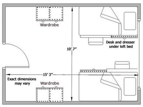 WADSWORTH 2 PERSON NO BATH dorm room MTU Dorm Floor Plan, College Dorm Room Inspiration, Michigan Tech, College Ideas, Room Layouts, Dorm Room Inspiration, Education College, College Dorm Rooms, Room Flooring