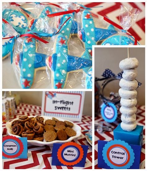 Airplane Party Food, Airplane Themed Birthday Party, Airplane Birthday Party Decorations, Vintage Airplane Party, Time Flies Birthday, Planes Birthday Party, Plane View, Planes Birthday, Birthday 1st