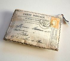 Vintage Letters, Bag Tutorials, Printed Purse, Vintage Lettering, Pencil Holder, Sachets, Post Cards, Sewing Bag, Vintage Cotton