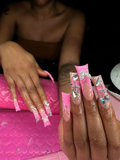 Xxl Duck Nails, Xl Duck Nails, Long Duck Nails, Duck Nails Acrylic, Hot Nail Designs, Tapered Square Nails, Long Acrylic Nail Designs, Hard Nails, Duck Nails