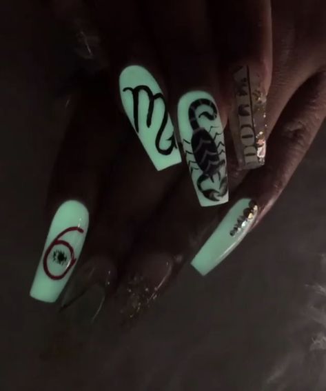 Drake Nails, Pretty Acrylic Nails, Nail Inspiration, Halloween Nails, Coffin Nails, Nails Inspiration, Drake, Acrylic Nails, Jay