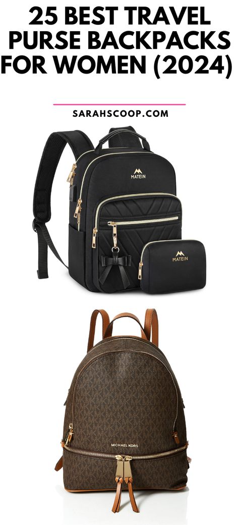 Discover the Top 25 Must-Have Travel Purse Backpacks for Women - Indulge in Style and Convenience on Your Adventures in 2024! 🎒 Packing Bags Travel, Best Travel Backpack, Here's The Scoop, Luxury Backpack, Women Backpack Travel, Backpacks For Women, Best Purses, Backpack For Women, Purse Backpack