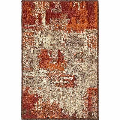 Ebern Designs Shively Contemporary Red/Cream Area Rug Rug Size: R Autumnal Palette, Abstract Geometric Pattern, Cream Area Rug, Unique Loom, Brown Area Rugs, Contemporary Area Rugs, White Area Rug, Modern Area Rugs, Beige Area Rugs