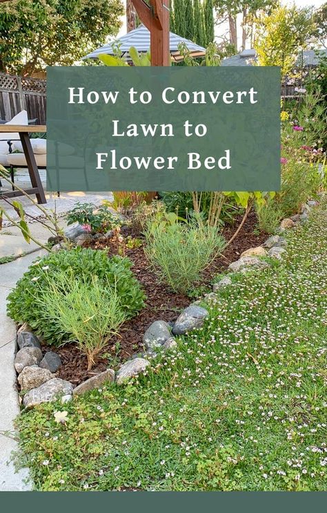 Diy Backyard Flower Bed Ideas, Edging Flower Beds Diy, Flower Bed Before And After, Expanding Flower Beds, How To Make A New Flower Bed, Large Flower Bed Ideas Backyards, How To Make Flower Beds, How To Build Up A Flower Bed, Building Flower Beds