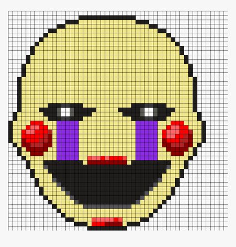 Pixel Art Fnaf, Fnaf Pixel Art, Fnaf Puppet, Art Fnaf, Puppet Fnaf, Fnaf Crafts, Pixel Art Tutorial, Easy Pixel Art, Pixel Art Templates