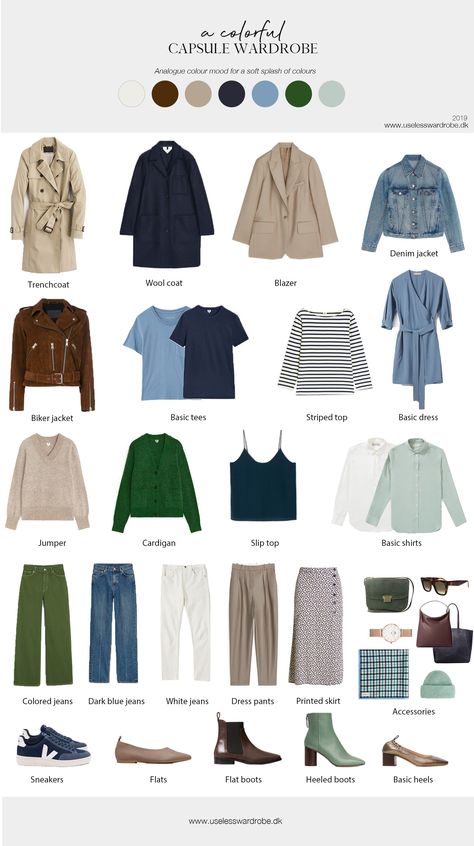 Pop Of Color Capsule Wardrobe, Blue Green Capsule Wardrobe, Capsule Wardrobe Green Color Palettes, Blue And Green Capsule Wardrobe, Teal Capsule Wardrobe, Capsule Wardrobe Colourful, Emerald Green Capsule Wardrobe, Colour Capsule Wardrobe, Colorful Wardrobe Capsule