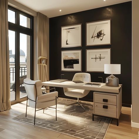 Work From Home Interior, Transitional Home Office Design, Degrees On Wall In Office, Old Money Office Design, Home Office Decor Ideas For Women, Luxury Office Interior Ceo Women, Luxury Lawyer Office, Modern Office Decor Ideas, 10x10 Office Layout