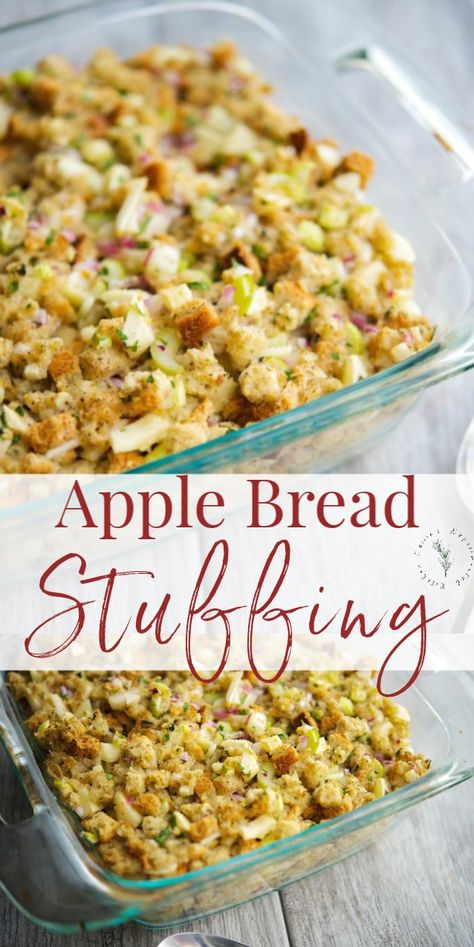 Stuffing Apple, Bread Stuffing, Stuffing Recipes For Thanksgiving, Vegetable Side Dishes Recipes, Stuffing Mix, Apple Bread, Stuffing Recipes, Dog Recipes, Yummy Sides