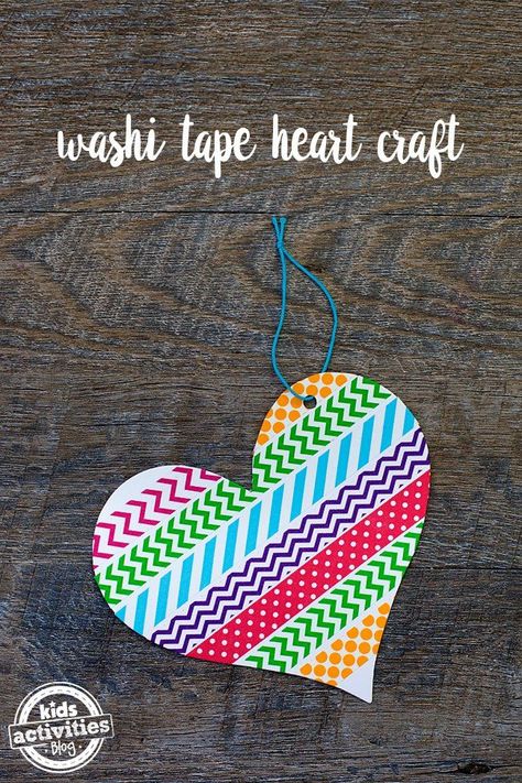 Kids of all ages will enjoy crafting colorful Washi Tape Hearts this Valentine's Day. This simple craft is perfect for school or home. House Craft Ideas, Heart Crafts Kids, Pokemon Valentine, Heart Craft, House Craft, Washi Tape Crafts, Valentines Day Messages, Washi Tape Diy, Heart Crafts