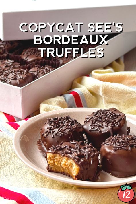 Copycat See’s Bordeaux Truffles | 12 Tomatoes See’s Bordeaux Recipe, Sees Bordeaux Recipe, See’s Candy Recipes, See's Bordeaux Candy Recipe, Sees Candy Bordeaux Recipe, See’s Candy Copycat Recipes, See's Candy Copycat Recipes, Sees Chocolates, Kahlua Truffles