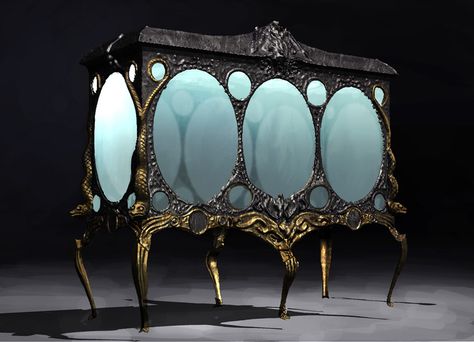 Victorian Aquarium, Antique Aquarium, Amazing Aquariums, Fish Bowls, Aquarium Terrarium, Gothic Furniture, Cool Fish, Goth Home, Aquarium Design