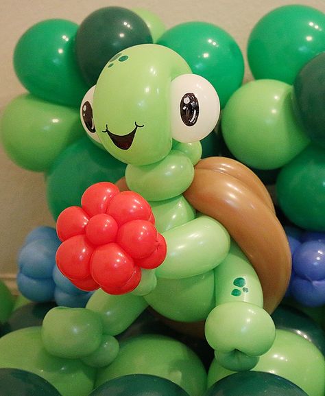 Turtle Balloon Animal, Easy Balloon Animals, Balloon Face, Balloon Tower, Balloon Creations, Balloon Modelling, Baby Balloon, Balloon Crafts, Balloon Twisting