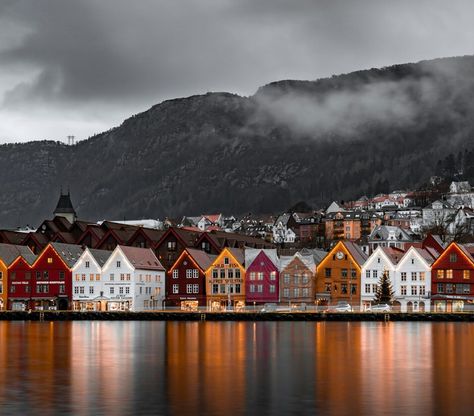 Bryggen, Bergen, Norway Norway Landscape Photography, Bergen Norway Aesthetic, Bryggen Norway, Norway Aesthetic, Norway City, Norway Bergen, Norwegian People, Norway Landscape, Ios Homescreen