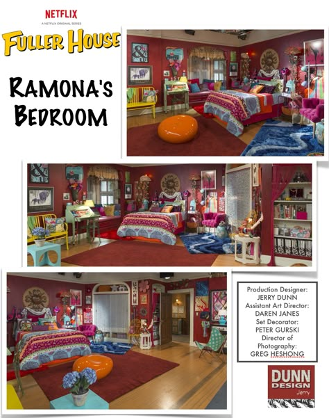 #fullerhouse #fullhouse #productiondesign #PD #set #setdesign #setdecoration #decoration #roominspiration #90s #modern #SF #sanfrancisco #DJTanner #Netflix #design #designinspiration #beforeandafter #house #studio #home #beautifulhome #homegoals #decorationinspo #homedecoration #style #classicstyle #productiondesigner #jerrydunn #dunndesign #ajerrydunncreation #creation #homeinspiration #teenbedroom #girlsbedroom #teengirl Fuller House Aesthetic, Tv Show Bedrooms, 90s House Decor, Ramona Gibbler, Elias Harger, Netflix Design, Tv Bedroom, Bed Nest, 90s House