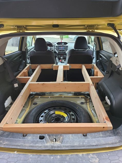 Subaru Crosstrek Camping, Crosstrek Camping, Crosstrek Offroad, Camping Platform, Rav4 Camping, Small Camper Vans, Small Camping Trailer, Suv Camper, Minivan Camping