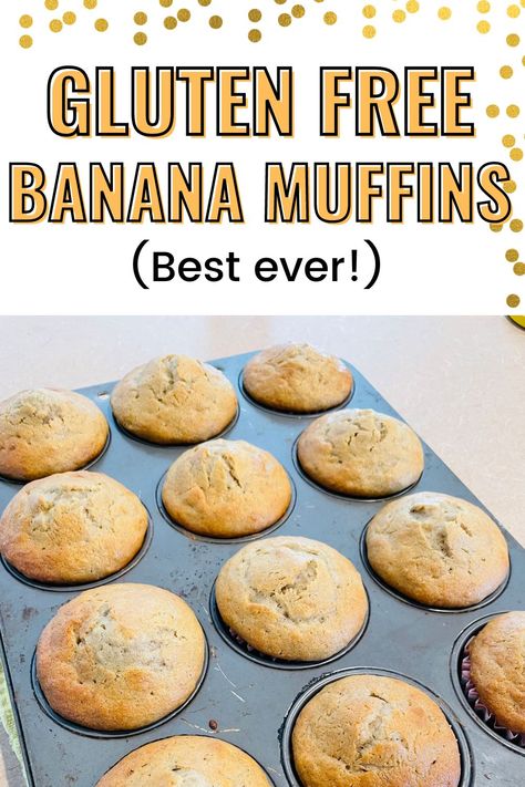 gluten free banana muffins best ever! Banana Muffins Recipe Easy, Gluten Free Banana Bread Muffins, Dairy Free Banana Muffins, Gluten Free Breakfast Muffins, Easy Banana Muffins, Banana Muffin Recipe Easy, Gf Df Desserts, Banana Muffins Recipe, Gluten Free Banana Muffins