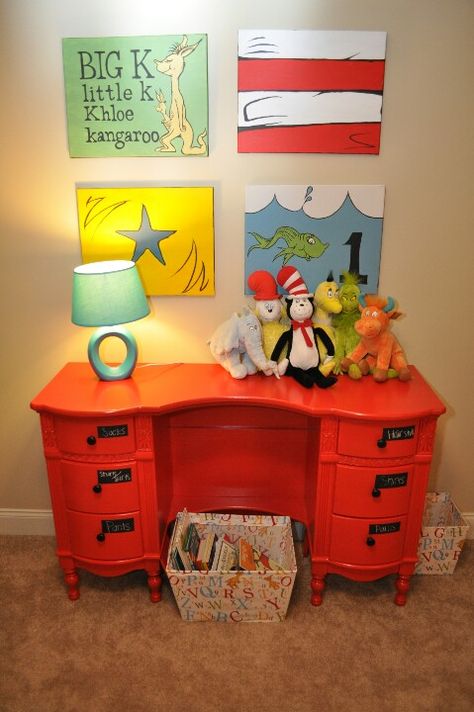 Dr. Seuss Nursery Dr Suess Nursery, Dr Seuss Nursery, Distressing Furniture, Seuss Classroom, Cartoon House, Dream Nurseries, Child Room, Dr Suess, Baby Prep