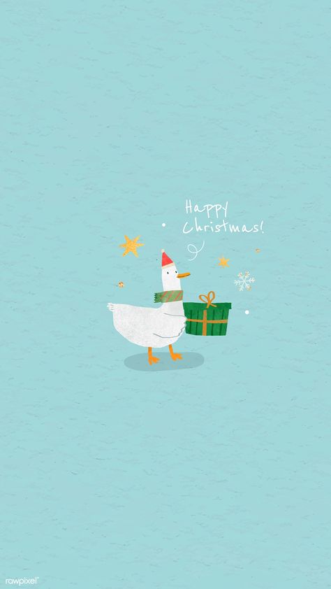 Duck with green Christmas gift box mobile phone wallpaper vector | premium image by rawpixel.com / Toon Duck Christmas, Winnie The Pooh Drawing, Duck Illustration, Christmas Duck, Duck Wallpaper, Doodle Frame, Birthday Illustration, Christmas Phone Wallpaper, Mickey Mouse Wallpaper