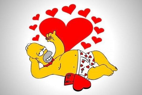 Happy Valentine's Day! Homer Simpson Quotes, Happy Valentines Day Pictures, Simpsons Quotes, Simpsons Drawings, Valentines Illustration, Paintings Ideas, Valentine Images, Simpsons Art, More Than Love