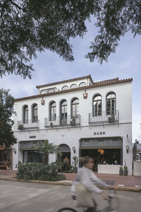 Santa Barbara Hotels, Downtown Santa Barbara, Open Hotel, Folding Glass Doors, Terracotta Roof, Glamping Resorts, Stucco Walls, San Jose Del Cabo, California Surf