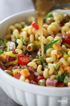 Good Pasta, Pasta Salad Ingredients, Best Macaroni Salad, Inspired By Charm, Easy Pasta Salad Recipe, Best Pasta Salad, Pasta Salad Recipe, Cold Salad, Easy Pasta Salad