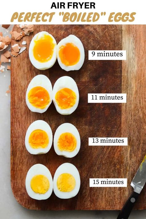 Air Fryer Eggs, Perfect Boiled Eggs, Jammy Eggs, Air Fryer Recipes Breakfast, New Air Fryer Recipes, Air Fryer Cooking Times, Air Fryer Oven Recipes, Air Fry Recipes, Air Fryer Dinner Recipes