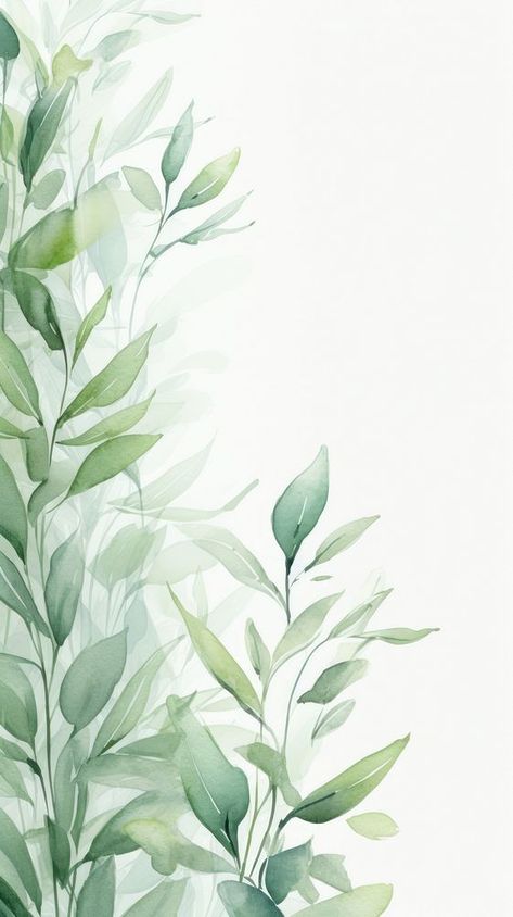 Simple Plant Wallpaper, Sage Green Iphone Wallpaper, Sage Green Wallpaper Aesthetic, Sage Green Plants, Floral Wallpaper Bathroom, Green Watercolor Wallpaper, Green Iphone Wallpaper, Wallpaper Sage Green, Green Wallpaper Aesthetic