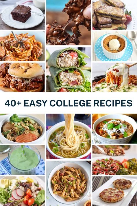 Healthy Food Ideas For College Students, Easy College Student Meals, Simple Recipes For College Students, Easy Dinner College Student, Recipes For University Students, Easy Dinner Recipes For College Students, Dorm Dinner Ideas, Dinner Recipes For College Students, College Recipes Healthy