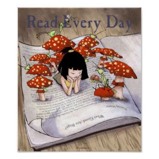 Read Every Day Poster Reading Day Poster, World Reading Day, Read Every Day, Mind Reading Tricks, Space Tapestry, Mushroom Poster, Reading Posters, Reading Day, Good Readers