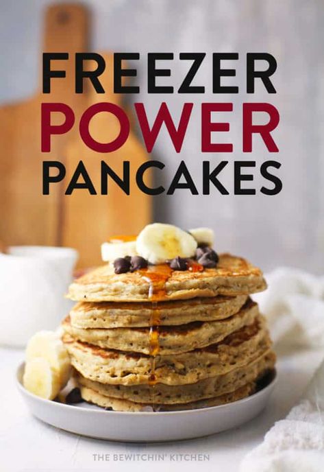 These healthy freezer power pancakes are the perfect quick and easy breakfast. Easily made gluten free, these fluffy from scratch pancakes have no refined sugar and are sweetened with banana! #pancakes #healthypancakes #thebewitchinkitchen From Scratch Pancakes, Power Pancakes, Scratch Pancakes, Chocolate Coconut Balls, Freezer Breakfast Meals, Easy Waffle Recipe, Freeze Pancakes, Homemade Pancake Recipe, Pancake Calories