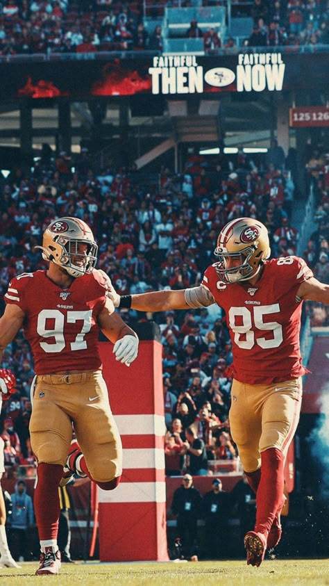 Cool Football Pictures, 49ers Pictures, Nfl Wallpaper, 49ers Players, George Kittle, Brock Purdy, Forty Niners, Nfl Football Pictures, Nick Bosa