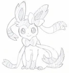 Eevee And Sylveon, How To Draw Eevee, Eeveelutions Drawings, Eevee Sketch, Sylveon Pixel Art, Sylveon Drawing, Sylveon Tattoo, Pokemon Drawings Sketches, Zorua Pokemon