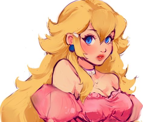 Pfp Mario, Peach Pfp, Peach Paint, Princess Peach, Mario, Sketch, Blonde, Paint, On Twitter