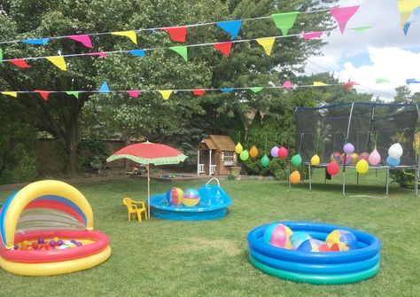 Fun 2nd Birthday Party Ideas, Backyard 2nd Birthday Party, Two Year Old Pool Party 2nd Birthday, Two Year Old Summer Birthday Party, Summer 2nd Birthday Party Ideas, Toddler Pool Party Birthday, Backyard First Birthday Party, Splash Party Ideas, Backyard Birthday Party For Kids