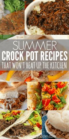 Summer Crock Pot Recipes, Hot Weather Dinner Ideas, Easy Summer Crockpot Recipes, Beef Slow Cooker Recipes, Crock Recipes, Summer Crockpot, Summer Crockpot Recipes, Chicken And Beef, Recipes Quick And Easy