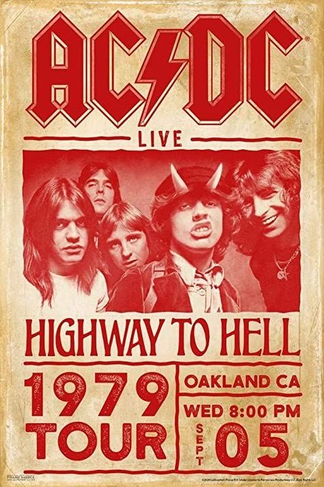 ACDC red print Acdc Poster, Music Concert Posters, Jobs In Art, Bon Scott, Rock Band Posters, Vintage Music Posters, Highway To Hell, Band Music, Concert Poster