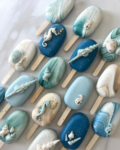 3rd Birthday Mermaid, Popsicles Cake, Ice Cream Cake Pops, Ocean Birthday Party, Dream Beach Wedding, Birthday Mermaid, Sea Cakes, Ocean Birthday, Trends Magazine