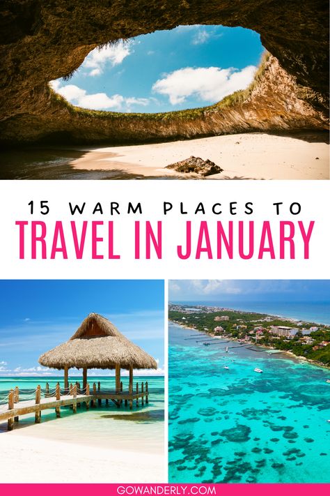 Discover warm travel destinations perfect for January getaways. Winter Vacation Destinations, New Years Travel Destinations, Best Travel Destinations 2024, Where To Travel In January, Best Places To Travel In January, January Vacation Destinations, 40th Birthday Trips For Women, Winter Getaways In The Us, January Travel Destinations