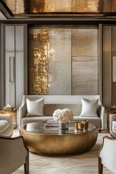 Create a chic look by mixing metal finishes in your home decor. #MixingMetals #ChicDecor #ModernInteriors Mixing Metals, Chic Interior, Chic Look, Metal Finishes, Chic Decor, Modern Interior, Living Room Designs, To Read, Room Design