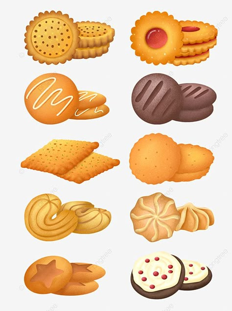 Biscuit Drawing, Biscuits Illustration, Biscuit Illustration, Meat Muffins, Chocolate Chip Cookie Sandwich, Cookie Png, Cookie Drawing, Milk Biscuits, Fast Food Breakfast